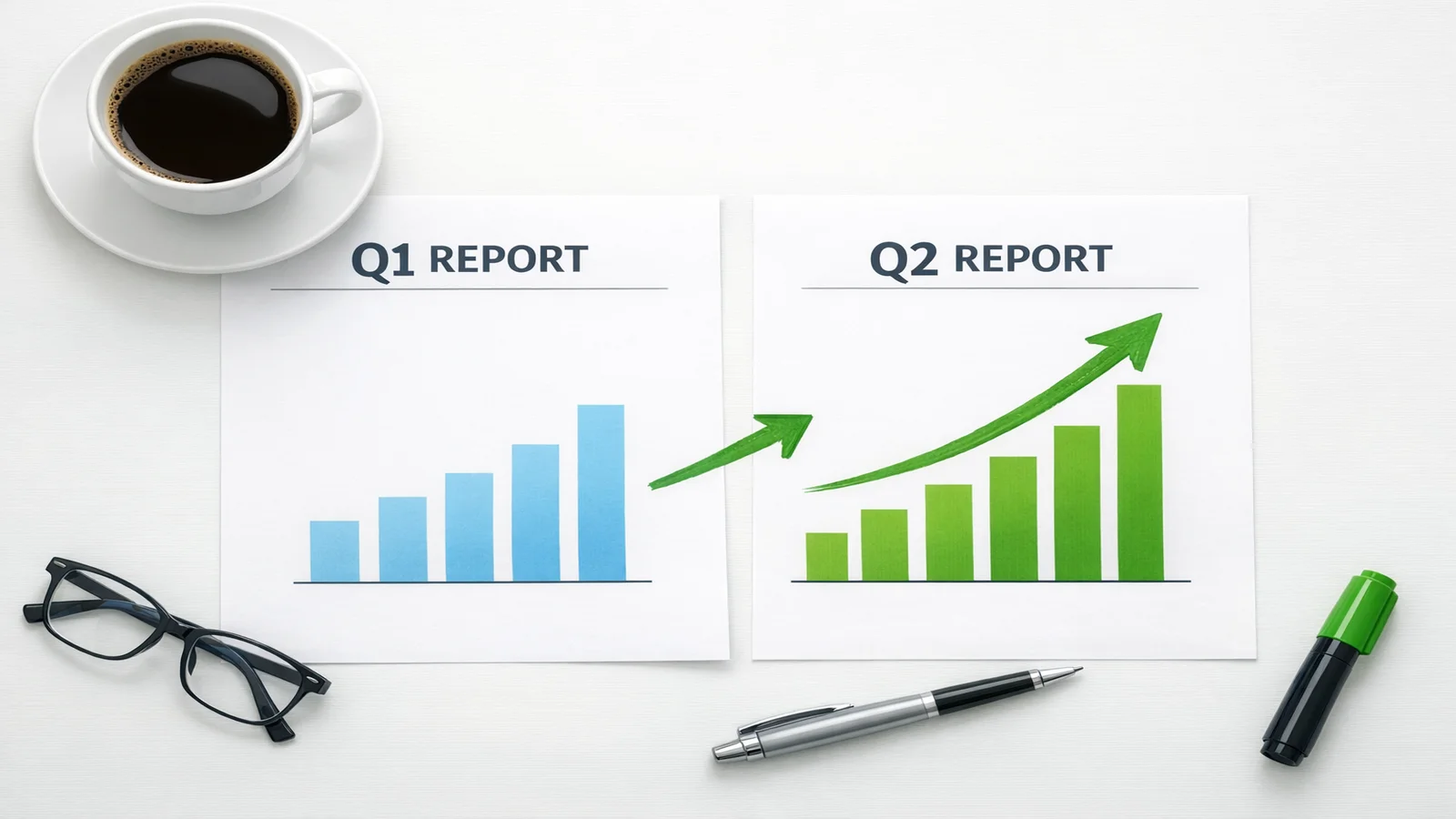 Bar chart comparing Q1 and Q2 2026 AI Discovery File adoption metrics showing growth across llms.txt, Schema.org, and AI-Ready tier