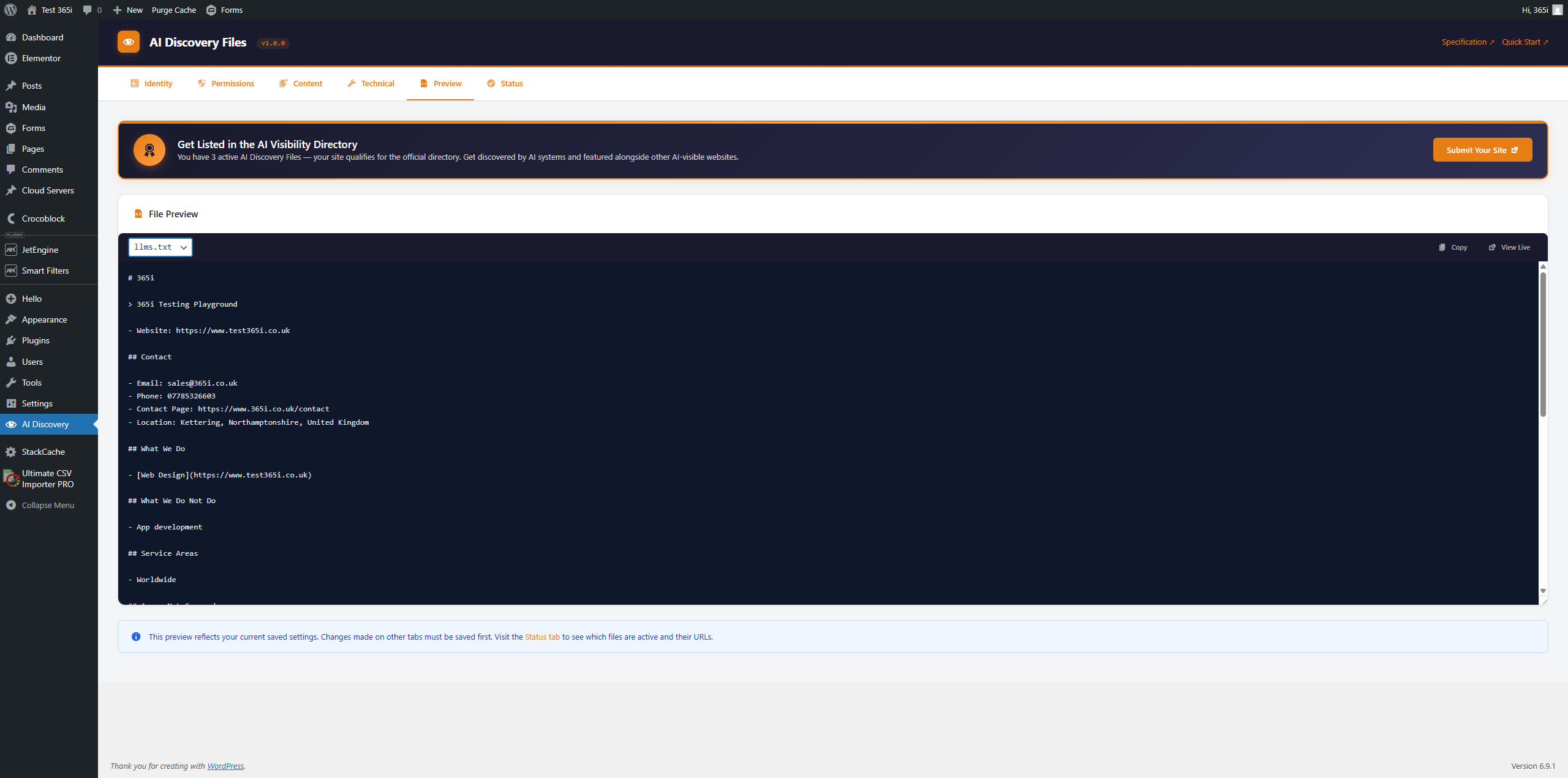 Preview Tab — Live preview of every generated file — see exactly what AI systems will receive.